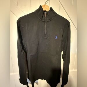 Black Polo Ralph Lauren Quarter-Zip with Blue Logo Men’s Medium